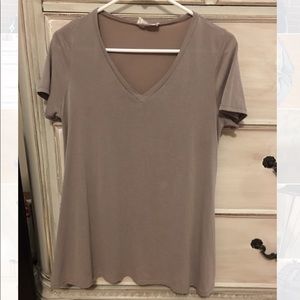 Taupe v neck